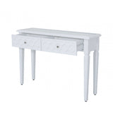 Casablanca 2 Drawer Console Table White Wood Mirror Top