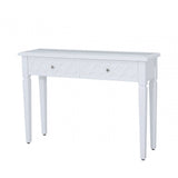 Casablanca 2 Drawer Console Table White Wood Mirror Top