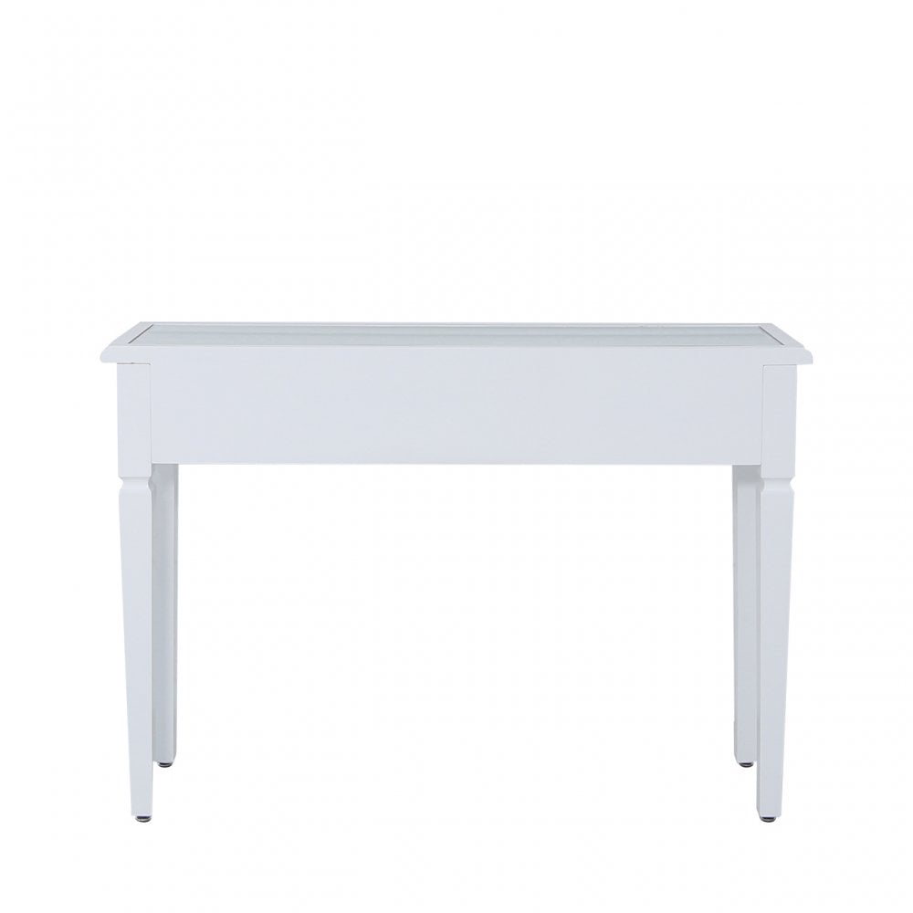 Casablanca 2 Drawer Console Table White Wood Mirror Top