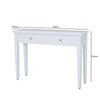 Casablanca 2 Drawer Console Table White Wood Mirror Top