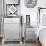 Manhattan 3 Drawer Bedside Cabinet Grey Clear