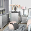Manhattan 3 Drawer Bedside Cabinet Grey Clear