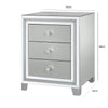 Manhattan 3 Drawer Bedside Cabinet Grey Clear