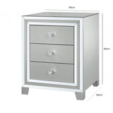 Manhattan 3 Drawer Bedside Cabinet Grey Clear
