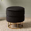 Black Round Storage Stool Gold Base-KD