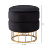 Black Round Storage Stool Gold Base-KD