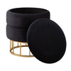 Black Round Storage Stool Gold Base-KD