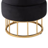 Black Round Storage Stool Gold Base-KD