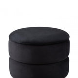 Black Round Storage Stool Gold Base-KD