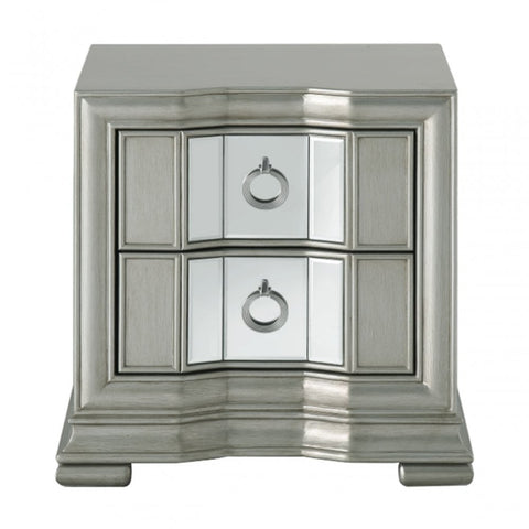 Lucca 2 Drawer Mirror Cabinet Grey