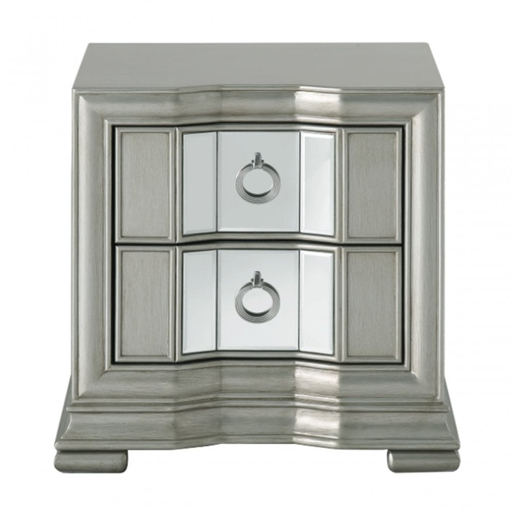 Lucca 2 Drawer Mirror Cabinet Grey