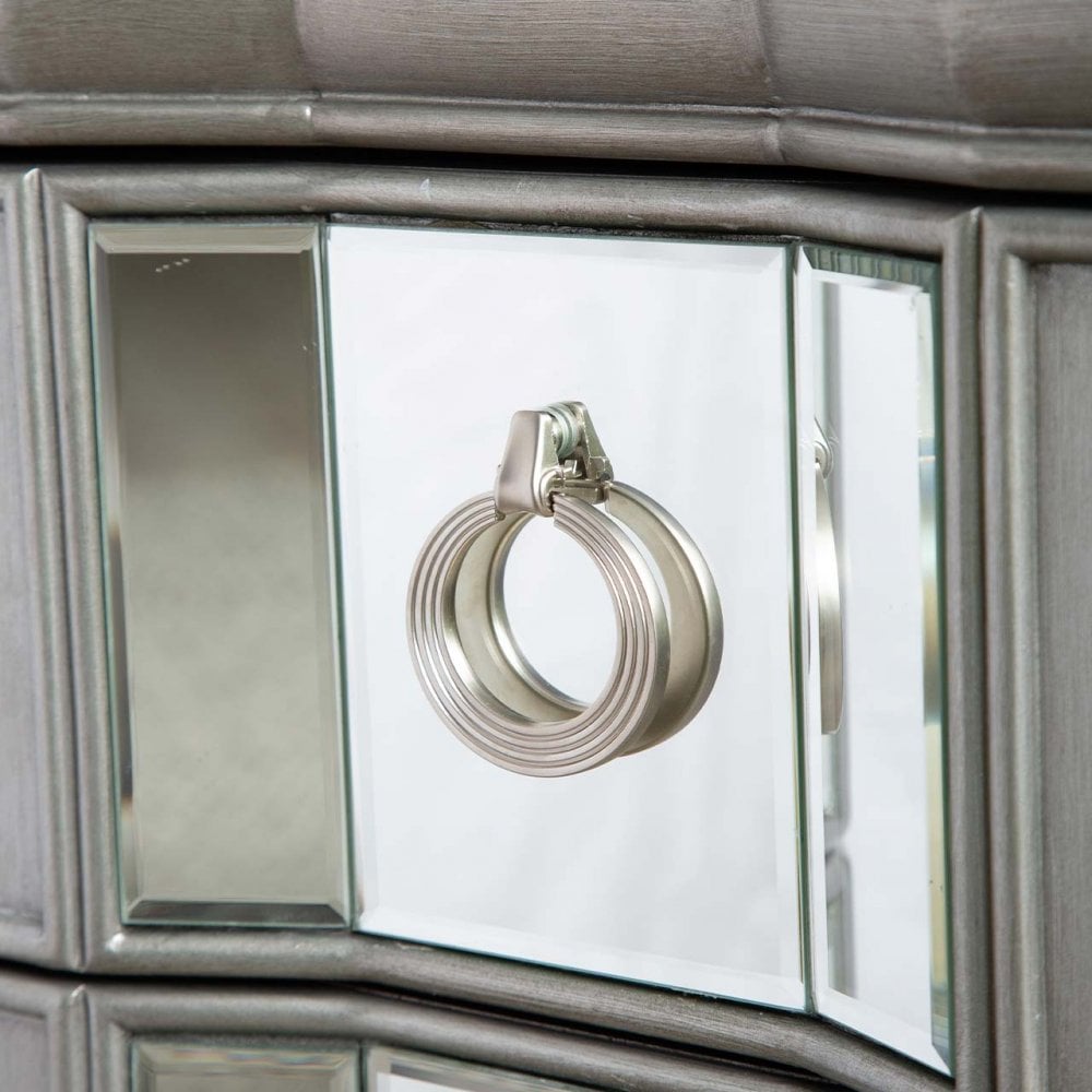 Lucca 2 Drawer Mirror Cabinet Grey