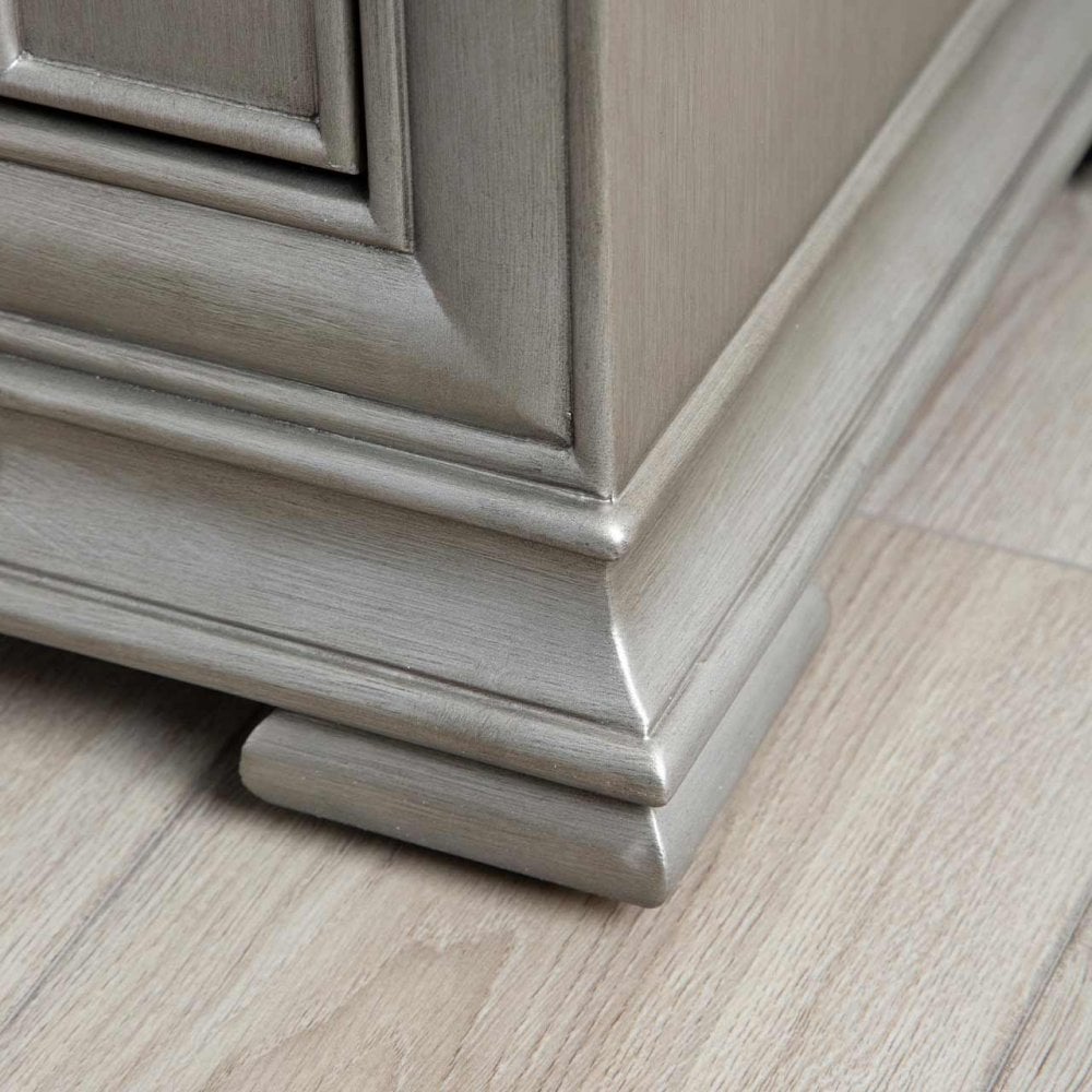 Lucca 2 Drawer Mirror Cabinet Grey