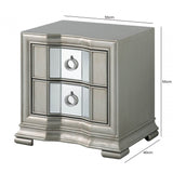 Lucca 2 Drawer Mirror Cabinet Grey