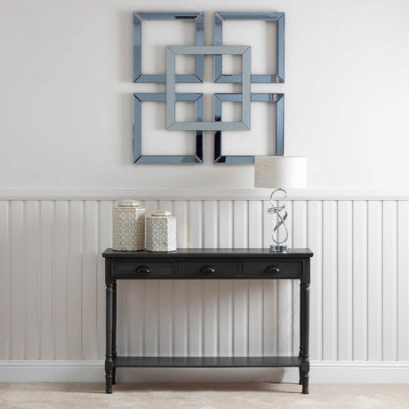 Delta Large 3 Drawer Console Table Dark Grey - Cup Handle
