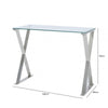 Taylor Stainless Steel Desk Clear Glass