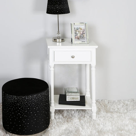 Delta 1 Drawer Telephone Table White - Ball Handle