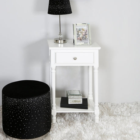 Delta 1 Drawer Telephone Table White - Ball Handle