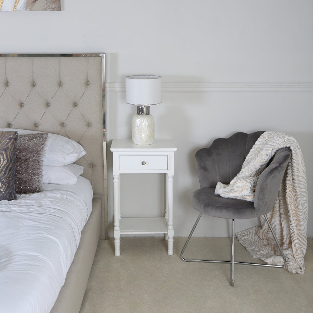 Delta 1 Drawer Telephone Table White - Ball Handle