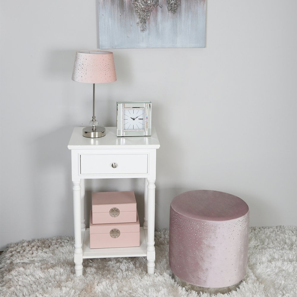 Delta 1 Drawer Telephone Table White - Ball Handle