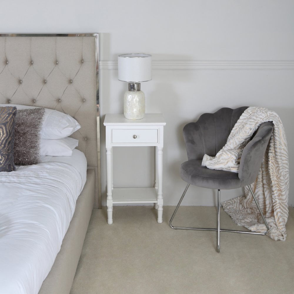 Delta 1 Drawer Telephone Table White - Ball Handle