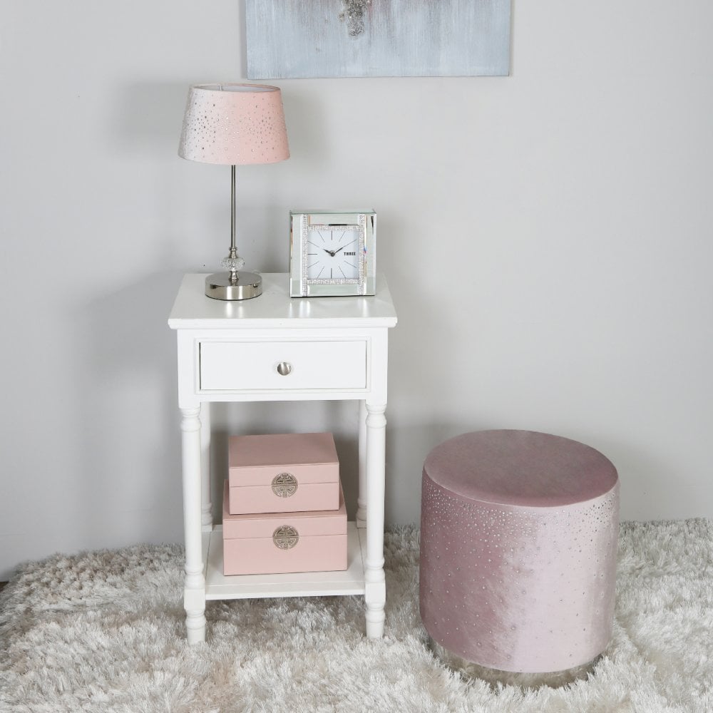 Delta 1 Drawer Telephone Table White - Ball Handle