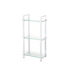 Harry 113cm Chrome and Clear Glass 3 Tier Display Unit - KD