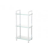 Harry 113cm Chrome and Clear Glass 3 Tier Display Unit - KD