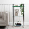 Harry 113cm Chrome and Clear Glass 3 Tier Display Unit - KD