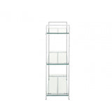 Harry 113cm Chrome and Clear Glass 3 Tier Display Unit - KD