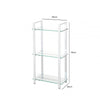 Harry 113cm Chrome and Clear Glass 3 Tier Display Unit - KD
