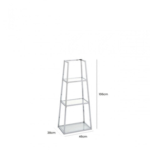 Logan Steel & Clear Glass 3 Tier Ladder Display Unit - KD
