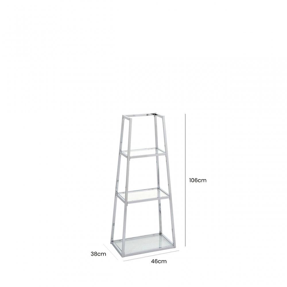 Logan Steel & Clear Glass 3 Tier Ladder Display Unit - KD