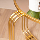 Yuan Gold Metal End Table with Mirror Top-KD