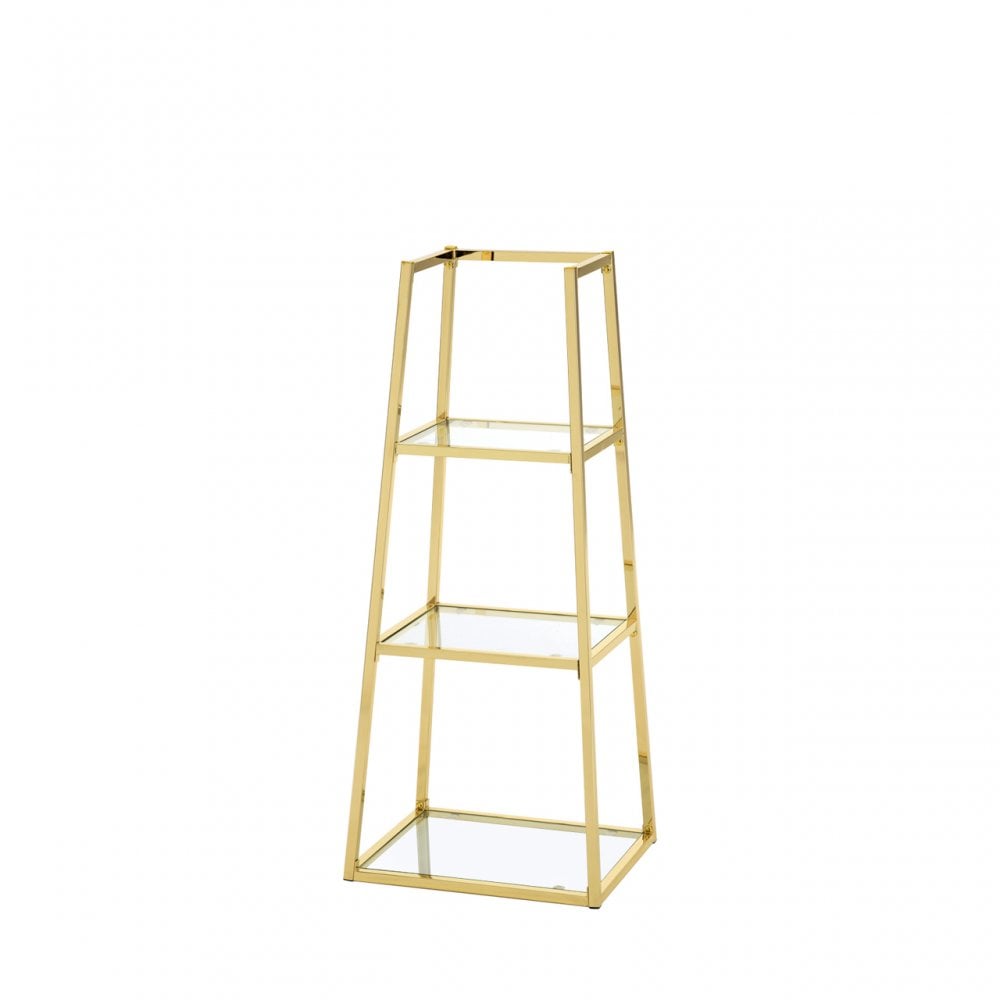 Logan Gold &amp; Clear Glass 3 Tier Ladder Display Unit - KD