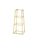 Logan Gold &amp; Clear Glass 3 Tier Ladder Display Unit - KD