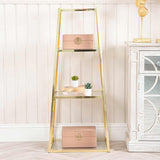 Logan Gold &amp; Clear Glass 3 Tier Ladder Display Unit - KD