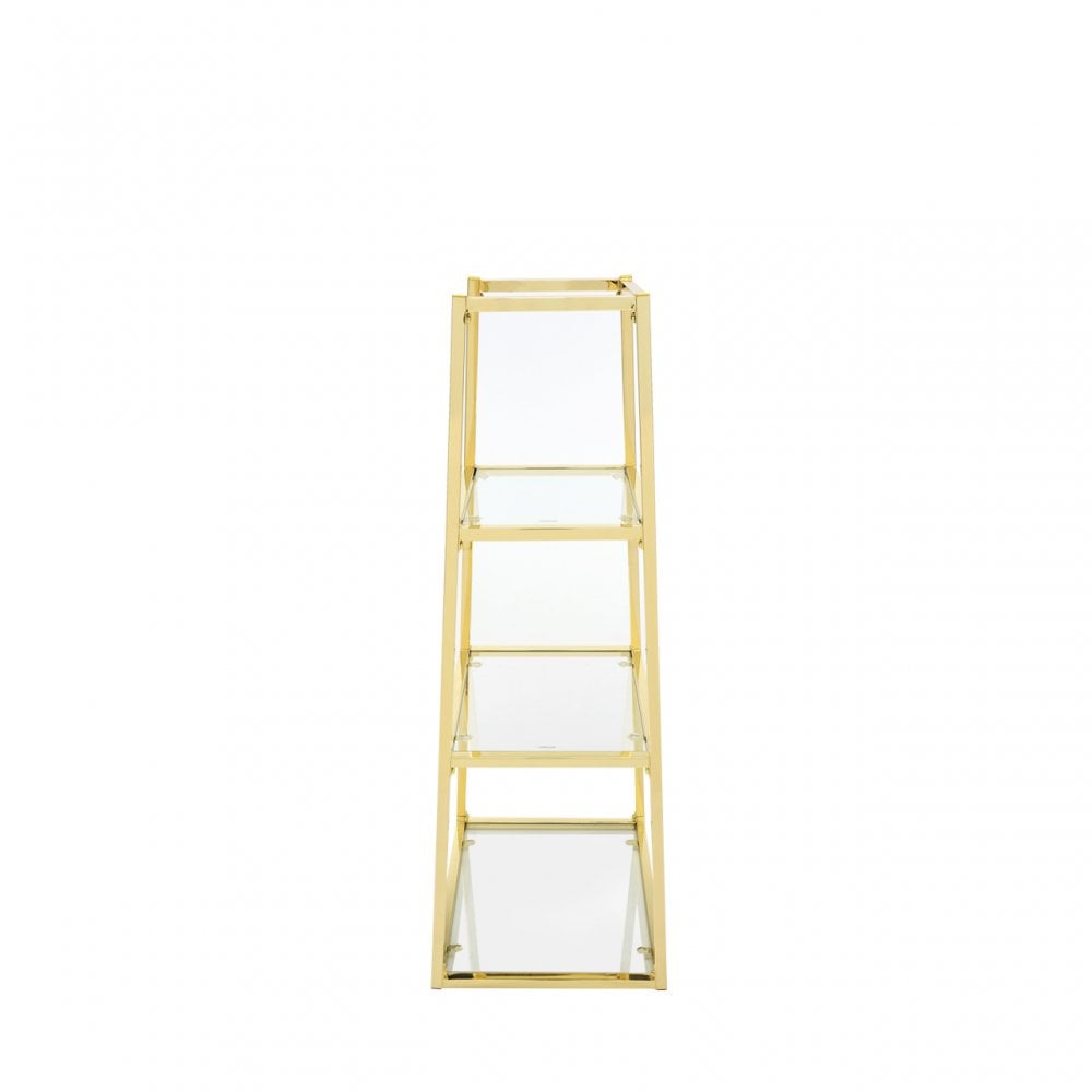 Logan Gold &amp; Clear Glass 3 Tier Ladder Display Unit - KD