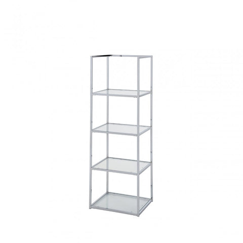 Logan 151.5cm Chrome and Glass 4 Tier Rectangular Display Unit-KD