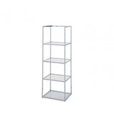 Logan 151.5cm Chrome and Glass 4 Tier Rectangular Display Unit-KD