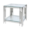 Cohen Steel Tubes &amp; Clear Glass End Table