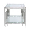 Cohen Steel Tubes &amp; Clear Glass End Table