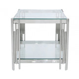 Cohen Steel Tubes &amp; Clear Glass End Table