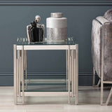 Cohen Steel Tubes &amp; Clear Glass End Table