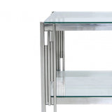 Cohen Steel Tubes &amp; Clear Glass End Table