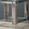 Cohen Steel Tubes &amp; Clear Glass End Table