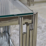 Cohen Steel Tubes &amp; Clear Glass End Table