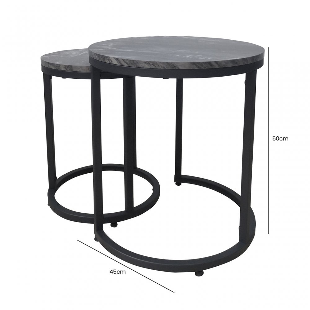 Alora Set of 2 Black End Table 30