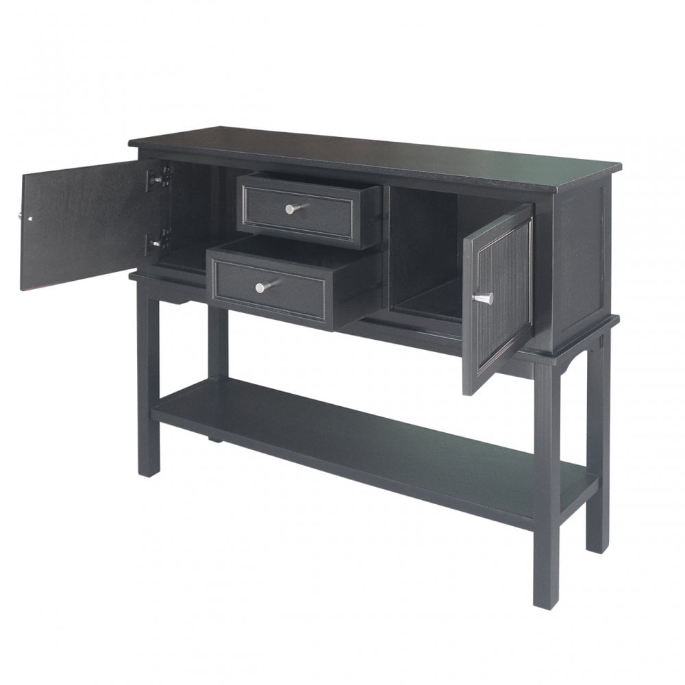 Lindon 2 Door 2 Drawer Sideboard Black-KD includes 2 sets of Handle in Nickel and Gold