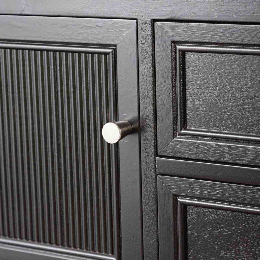 Lindon 2 Door 2 Drawer Sideboard Black-KD includes 2 sets of Handle in Nickel and Gold